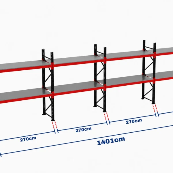 Paletli Raf Sistemi 1000 Kg | 3000 mm Yükseklik | 14010 mm Genişlik | Z+2 | Tavalı | 1050 mm Derinlik