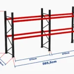 Paletli Raf Sistemi 500 Kg | 3000 mm Yükseklik | 5655 mm Genişlik | Z+2 | Desteksiz | 1050 mm Derinlik