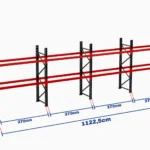 Paletli Raf Sistemi 1000 Kg | 3000 mm Yükseklik | 11225 mm Genişlik | Z+2 | Desteksiz | 1050 mm Derinlik